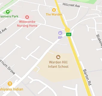 map for Warden Hill Junior School B'fast & After School Club