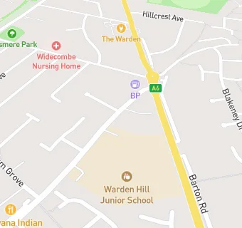 map for Warden Hill Infant School