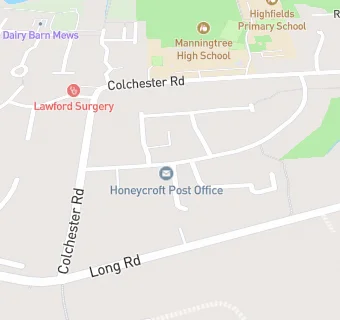 map for Honeycroft Post Office