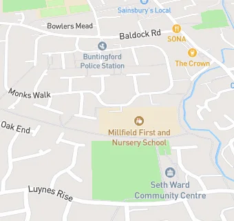 map for Millfield First School & Nursery