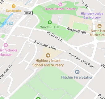 map for Highbury Infant School