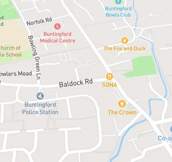 map for BUDGENS BUNTINGFORD