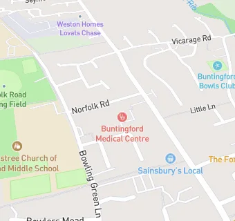 map for Buntingford Medical Centre