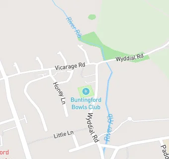 map for Buntingford Bowls Club