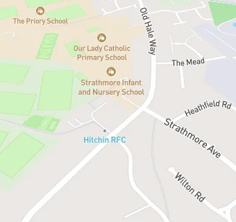 map for Hitchin Rugby Club