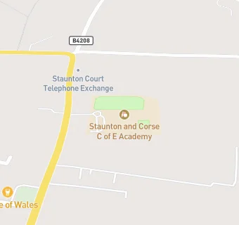 map for Staunton and Corse Church of England Primary School