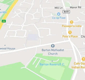 map for Barton Bowls Club