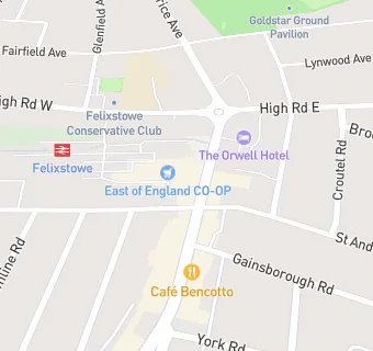 map for East Of England Co Operative (Felixstowe Supermarket)