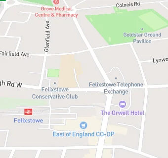 map for Felixstowe Conservative Club