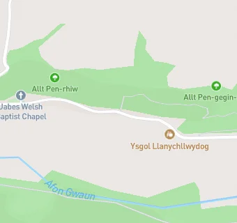 map for Ysgol Llanychllwydog