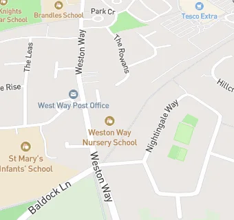 map for Weston Way Nursery School