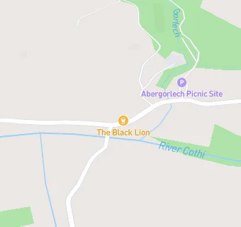 map for BLACK LION Abergorlech