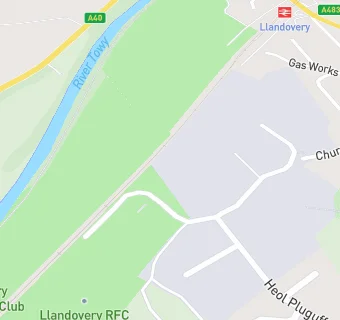 map for Llandovery RFC - Gegin Y Porthmyn