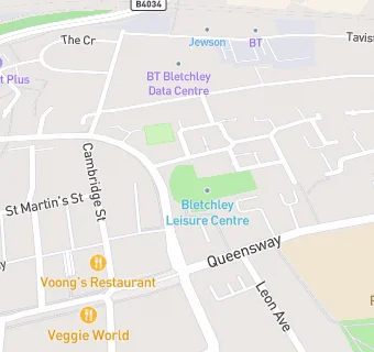 map for Bletchley Leisure Centre