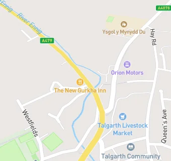 map for Talgarth Bowls Club