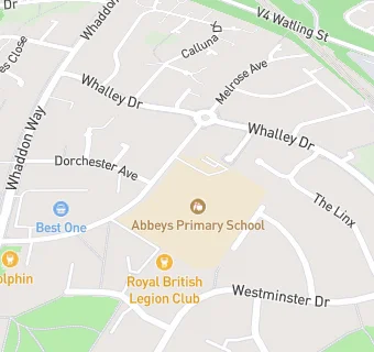 map for Abbeys Primary School