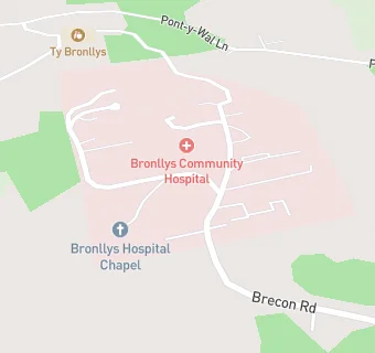 map for Bronllys Hospital