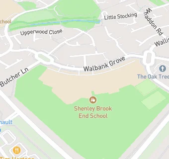 map for Shenley Brook End School