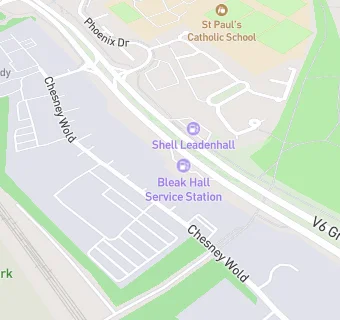 map for Bleak Hall Service Station