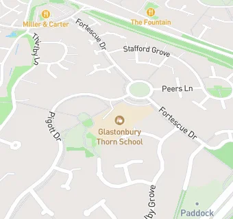 map for Glastonbury Thorn School