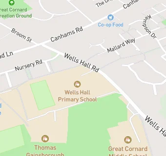 map for Wells Hall Primary School