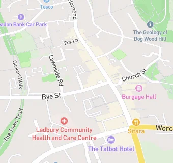 map for Ledbury Methodist Church Lunch Club