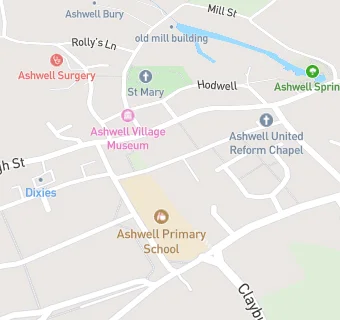 map for Ashwell Primary School