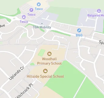 map for Woodhall Primary School