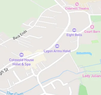 map for Lygon Arms Hotel