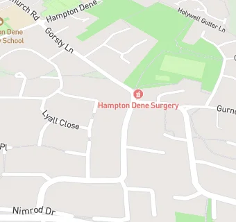 map for The Hampton Dene Surgery