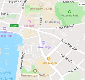 map for Ipswich Central Travelodge