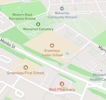 map for Greenleys Junior School