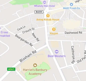 map for Horsefair Surgery