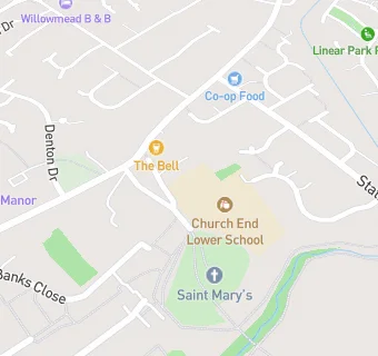 map for Church End Lower School