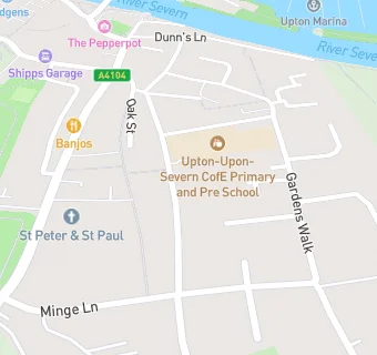 map for Upton upon Severn Pre School