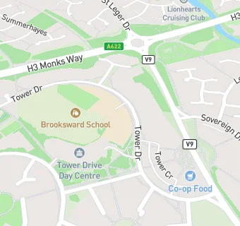 map for Brooksward School