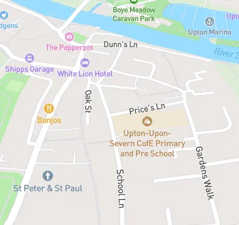 map for Upton-Upon-Severn CofE Primary and Pre School