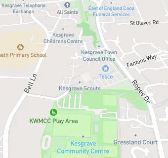 map for Kesgrave War Memorial Community Centre