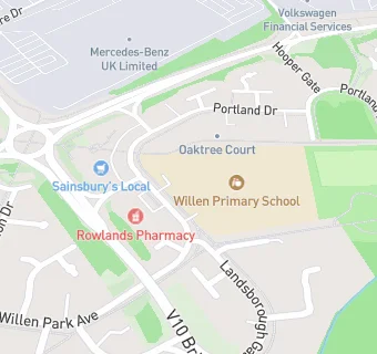 map for Willen Primary School