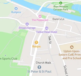 map for Upton Upon Severn Baptist Church