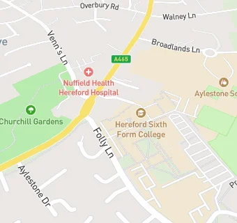 map for Hereford Sixth Form College - Bridge Cafe