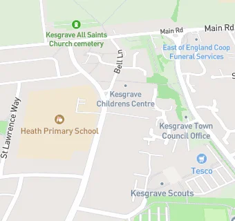 map for Kesgrave Childrens Centre