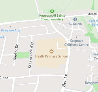 map for Heath Primary School, Kesgrave