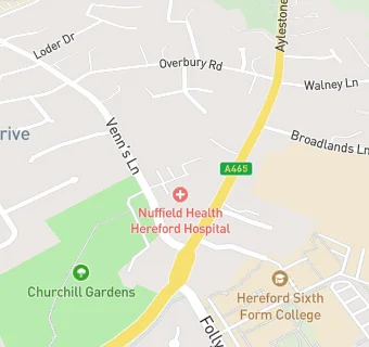 map for Wye Valley Nuffield Hospital