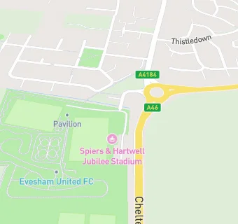 map for Evesham United Football Club Velo Park