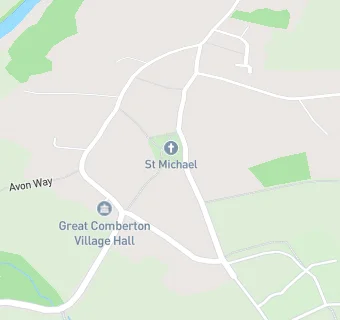 map for Great Comberton Village Hall