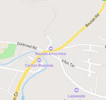 map for Neuadd Arms Hotel