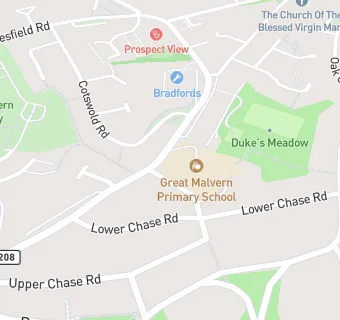 map for Great Malvern Primary School