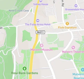 map for Malvern Lounge