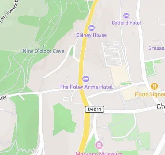 map for Wetherspoons at the Foley Arms